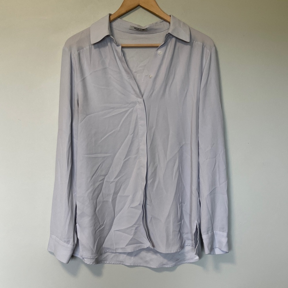 MM Lafleur Light Blue Long Sleeve Blouse